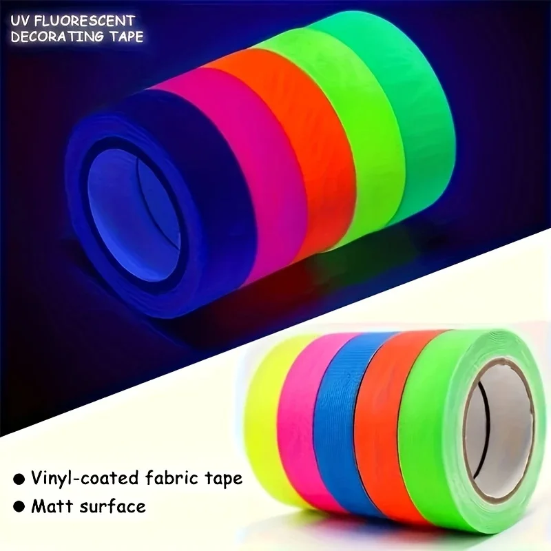 6Rolls of Colorful Glow-in-the-Dark Tape Suitable for Holiday Gifts, DIY Decoration, Writing Marking Tape, Book Bookmark Tape
