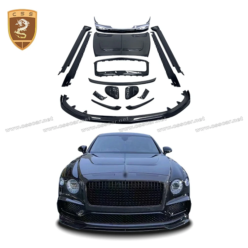 

MSY Style Carbon Fiber Bumper Lips Center Mesh Frame Cover Side Skirt Moulding Accessories For Bentley New Flying Spur 2020-2023