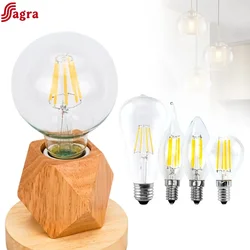 Lampadina LED E14 E27 2W 4W 6W 8W lampada COB AC220V Led filamento luce C35 A60 ST64 G80 G95 G125 sfera di vetro Bombillas Retro lampadina Edison