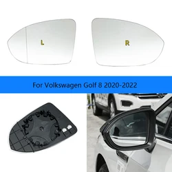Car Left/Right Side Heated  Mirror Glass For Volkswagen Golf 8 20-22 lens rearview mirror reflector electric heating glass