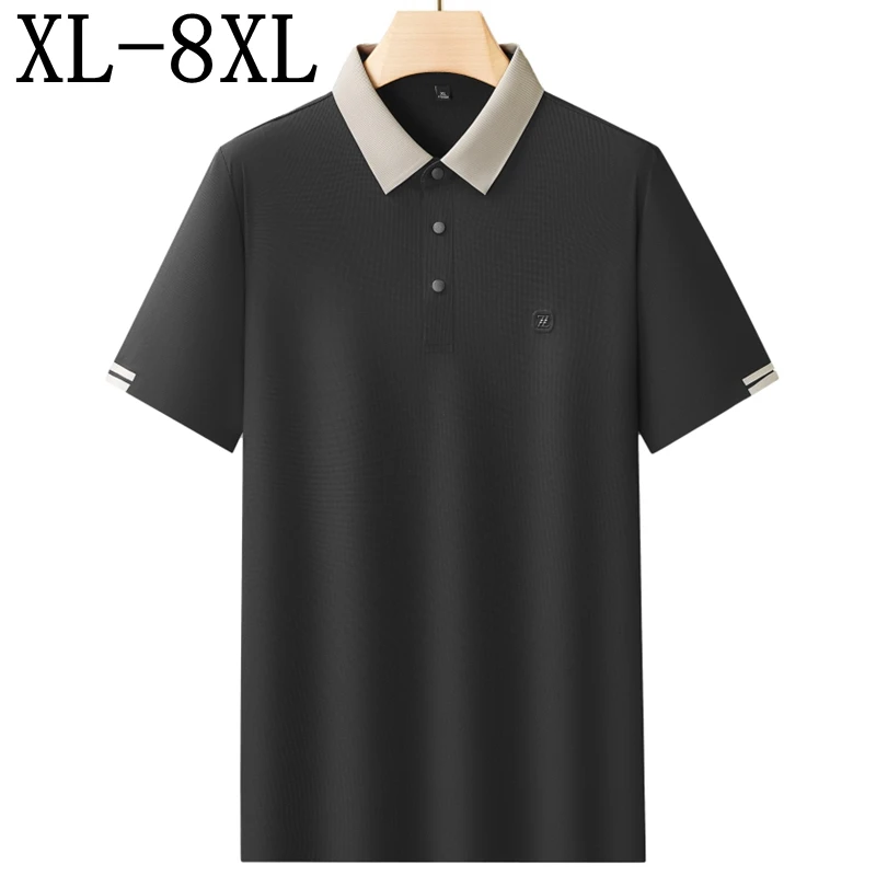 

Мужские поло-рубашки класса люкс 8XL, 7XL, 6XL, новинка 2026 года, летние, дышащие, повседневные, свободного кроя, для мужчин