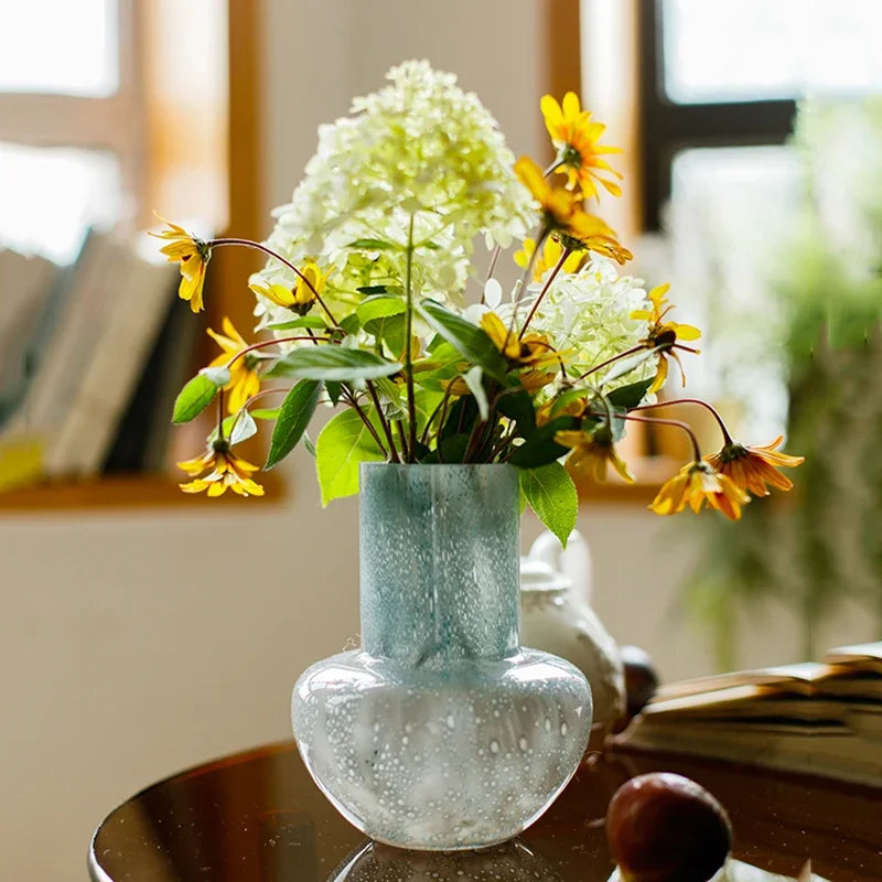 

Glass Vase Handmade Art Desktop Decoration Vase Flower Arrangement Decorations Flower Pot Living Room Decoration Вазадекор