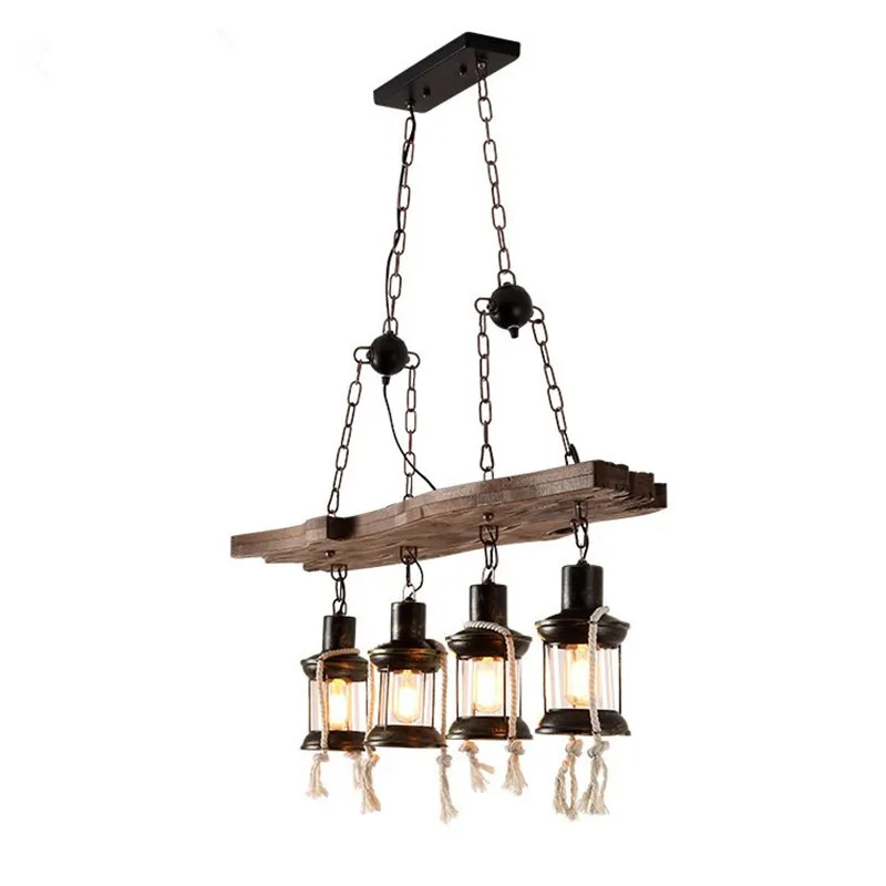 Industrial Style Bar Pendant Lamp American Rural Retro Nostalgic Bar Lamp Loft Restaurant Creative Personalized Boat Wood Lamp