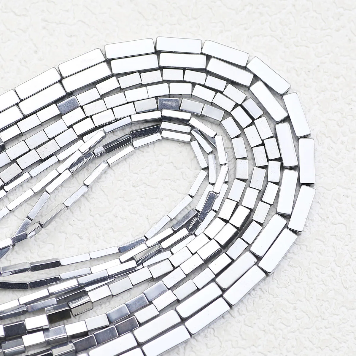 4/6/9MM Rechteck Naturstein Überzug Silbrig Hämatit Spacer Lose Perlen Für DIY Schmuck Machen Armband charms Zubehör