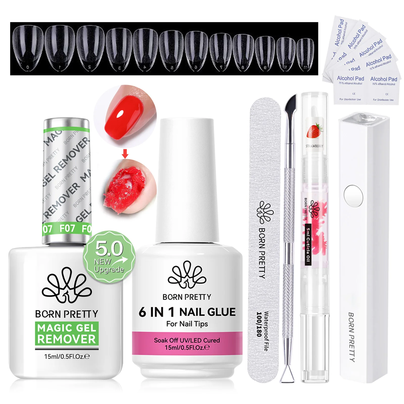 ولد جميلة 15 مللي مزيل سحري هلام مسمار البولندية مسمار الغراء مجموعة مع بشرة انتهازي ملف اليد ضوء علاج مسمار أدوات الرسم مانيكير #1