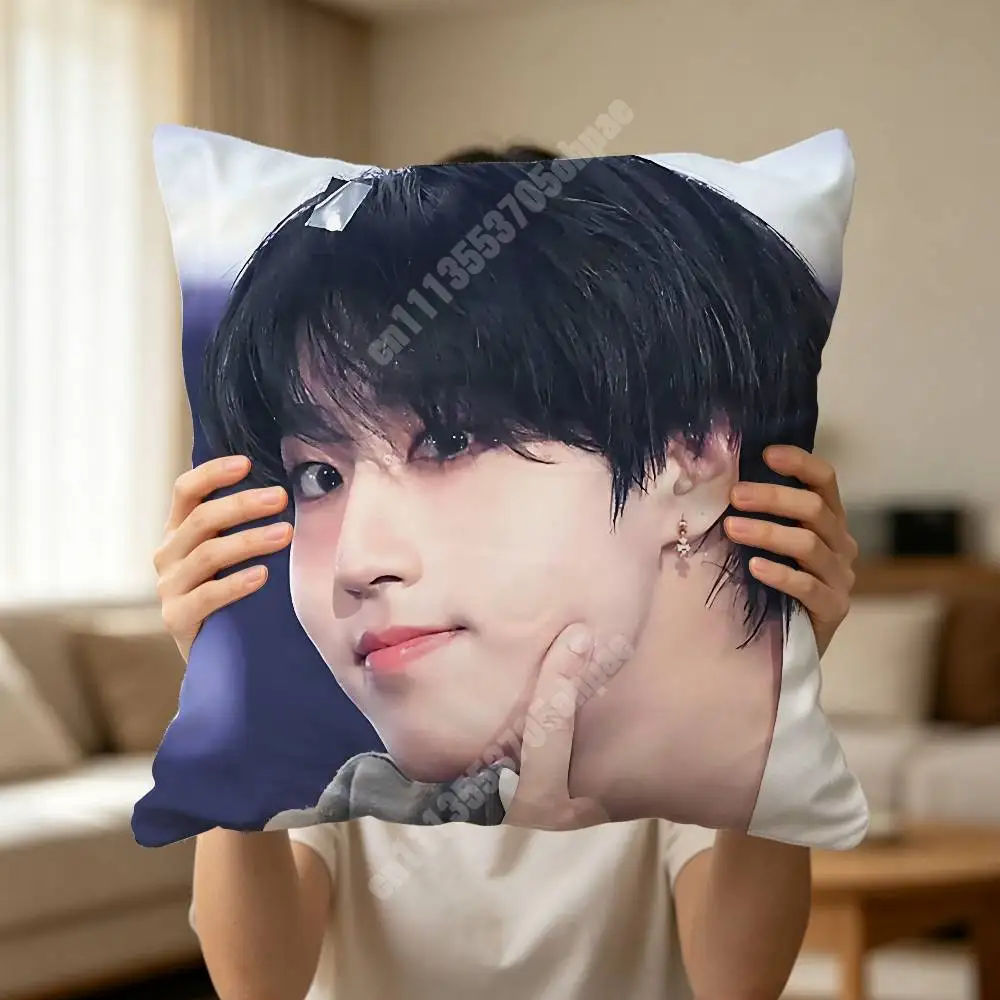 H-Han J-Jisung Squirrel HAN Printed Pillow Cover Sofa Couch Cozy Holiday Party Furnishing Household Gift