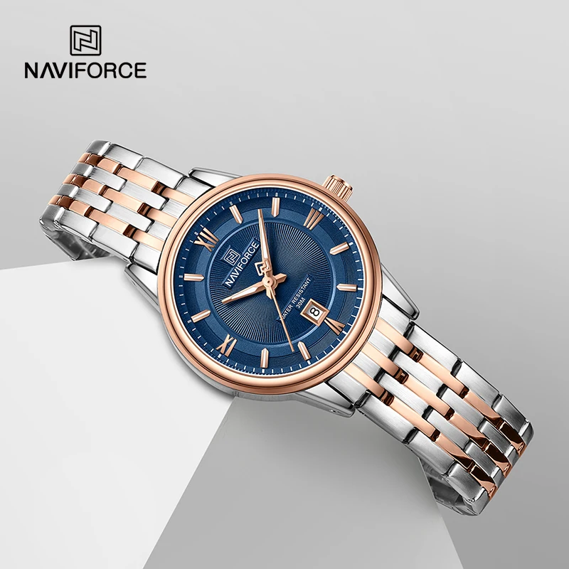 NAVIFORCE 남녀공용 연인 시계, 심플한 손목시계, 방수 쿼츠 달력 시계, 캐주얼 와일드 커플 시계, 패션