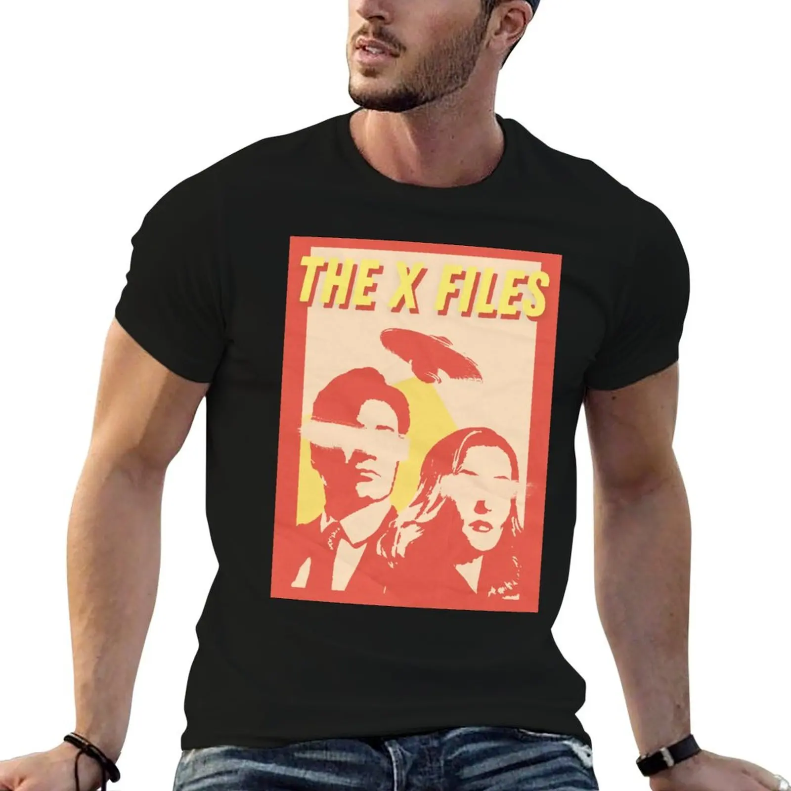 

Vintage Retro Inspired X Files Gillian Anderson David Duchovny Poster T-Shirt tees blanks mens t shirts casual stylish