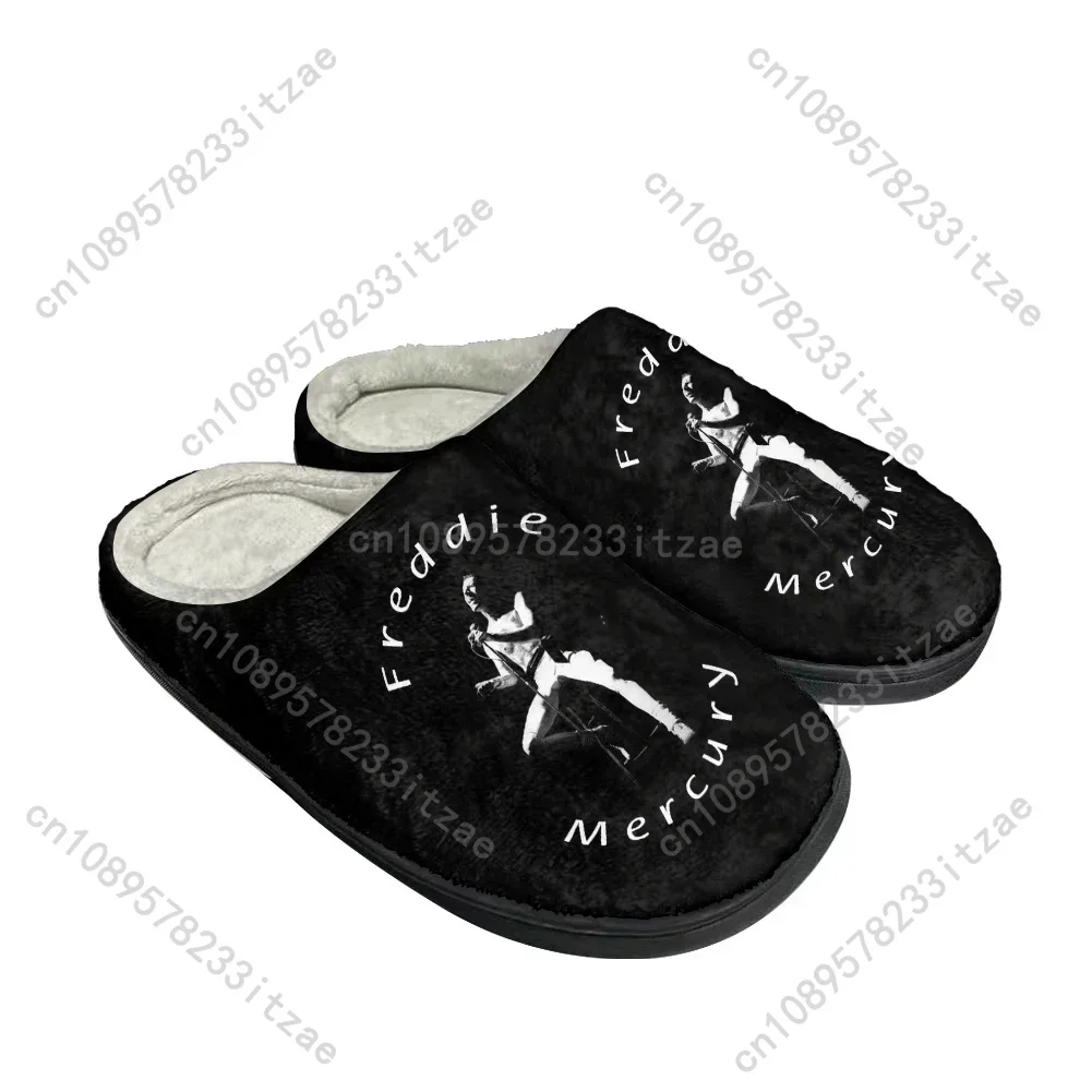 Freddie Mercury Cotton Custom Indoor Flat Slippers Mens Womens Teenager Plush Casual Keep Warm Shoes Thermal Comfortable Slipper