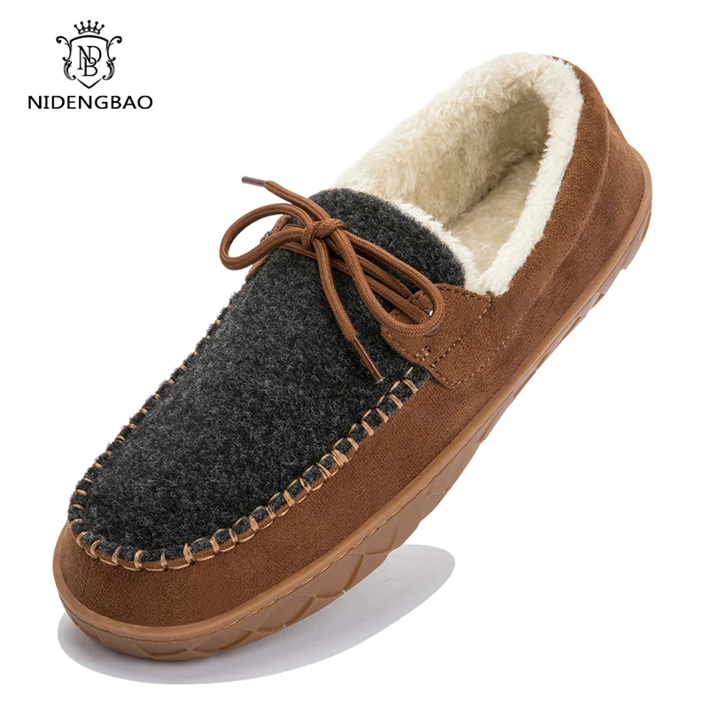 Big Size 49 50 Men Loafers Shoes Warm Home Soft Slippers Leather Business Men Moccasins Shoes Breathable Slip on Driving Shoes