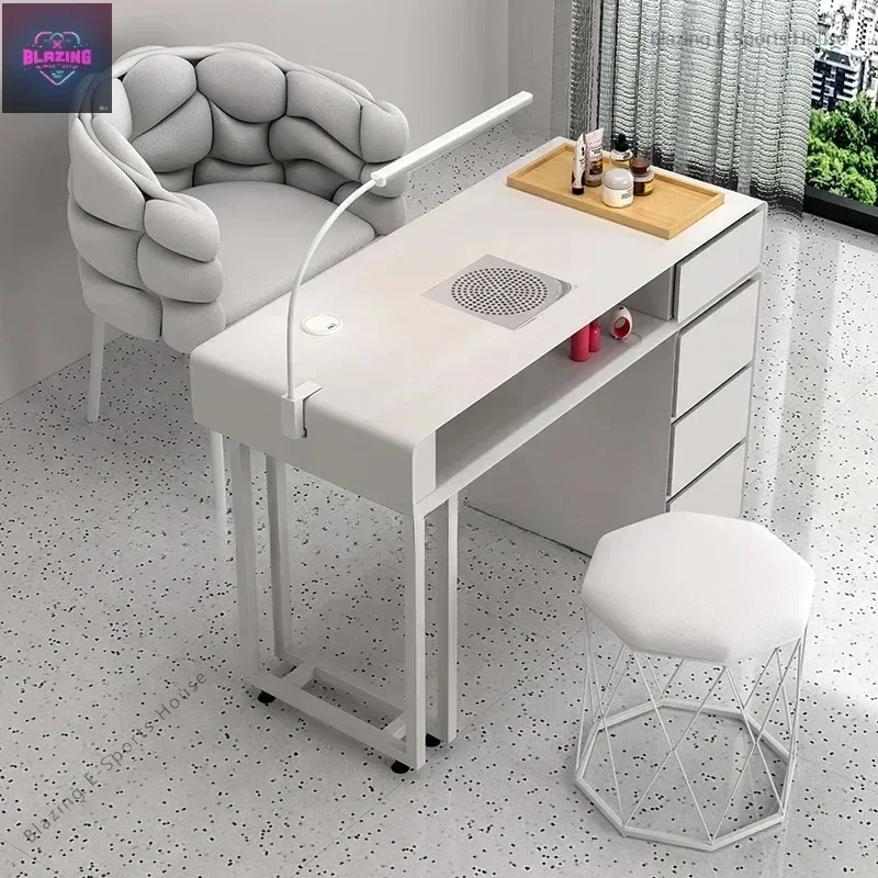 Portable Nail Tech Table Modern Slim Designer Table Manicure Nail Dust Collector