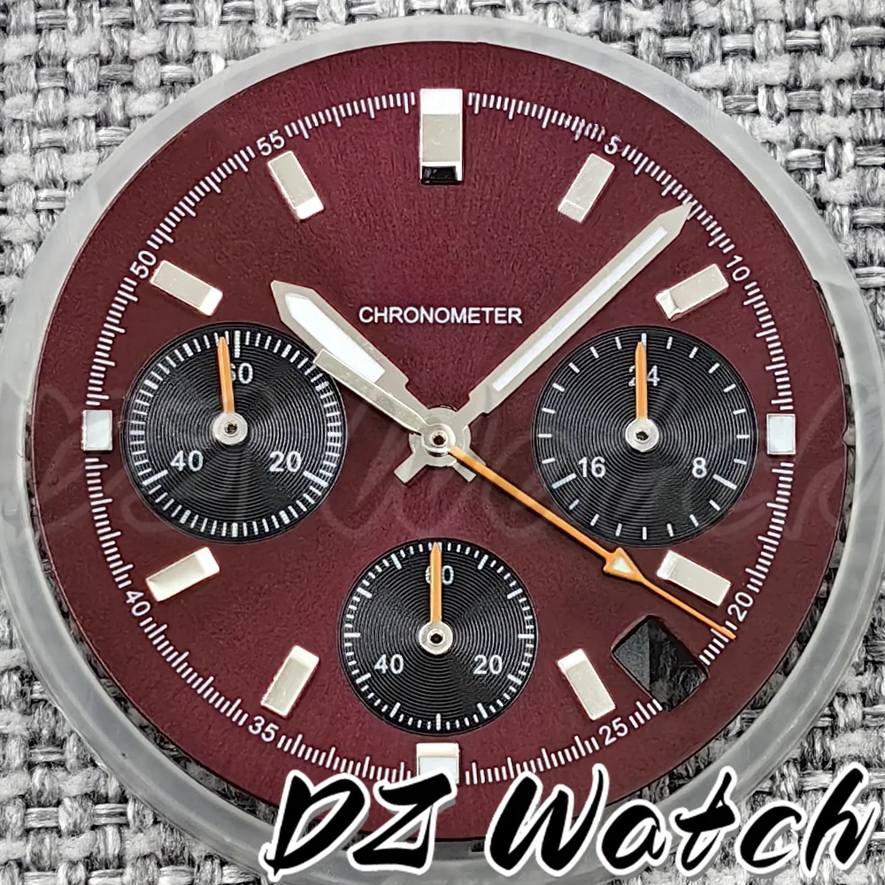 DZ 30mm 6-Pin Panda Dial Quartz Movement Watch Dial With VK63 Watch Hands C3 Super Green Glow-in-the-Dark With VK63 Movement