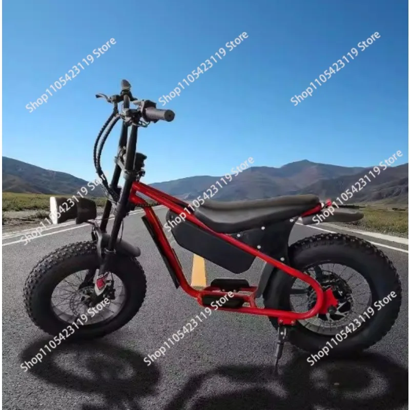 16 inch retro wide tire electric bicycle snow off-road beach lithium battery moped