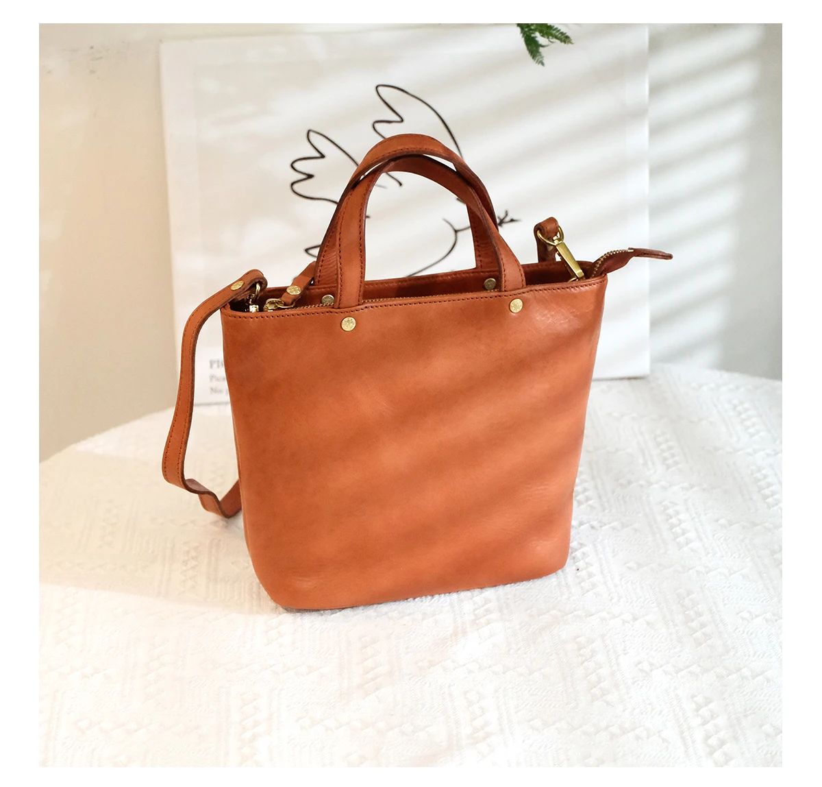 fashion party vegetable tanned cowhide women's handbag simple handmade genuine leather female shoulder crossbody bag