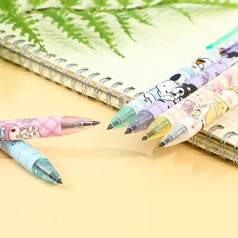 Sanrio 12pcs Mechanical Pencil Kawaii Hello Kitty Pochacco Melody Pencil-free Hb Primary School Stationery Office Supplies