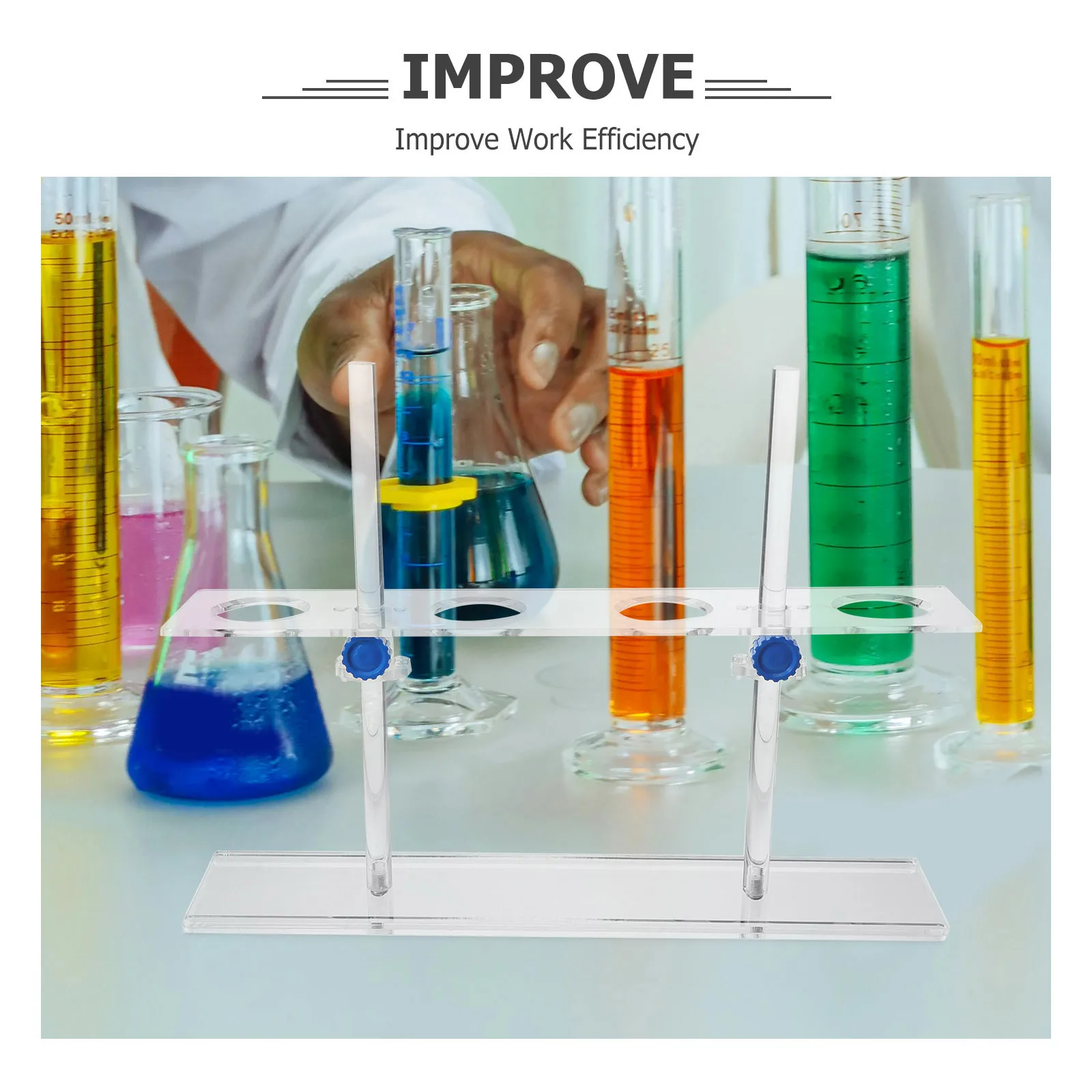 

4-Hole Adjustable Height Funnel Rack Durable Laboratory Stand Support for Chemical Experiments Funnel Stand Laboratory Supplies