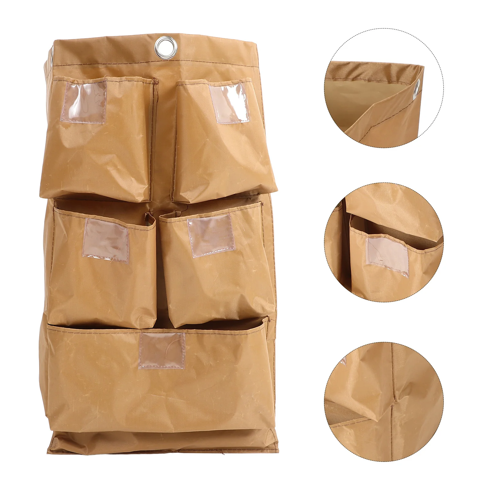 

Cleaning Cart Bag Waterproof Large Capacity Housekeeping Organizer For Janitorial Carts On Wheels Rolling Storage Utility