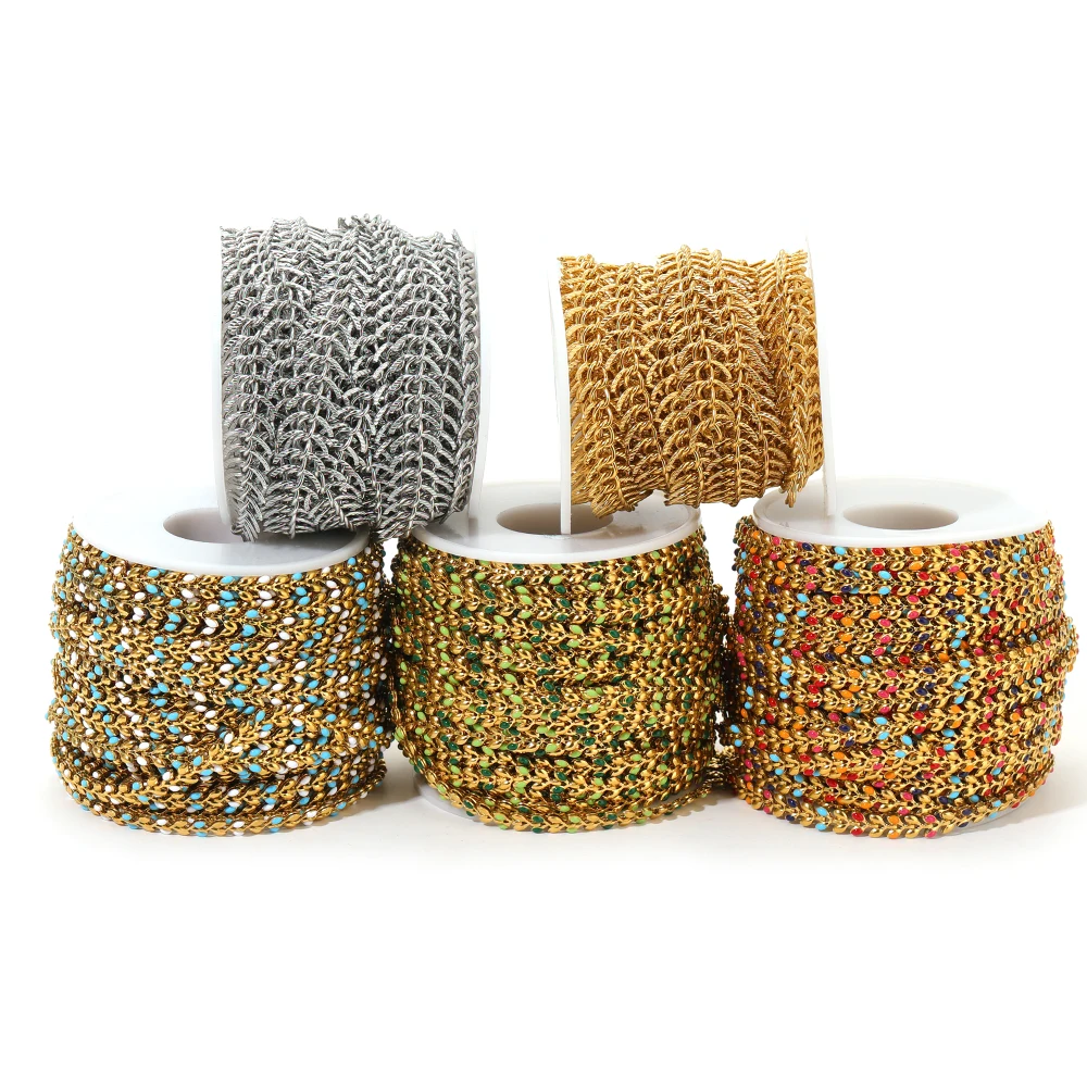 1 Meter Edelstahl-Blattkette mit Knotenanhängern für Halsketten, Armbänder, DIY-Schmuck und Ohrringe – Detail 4