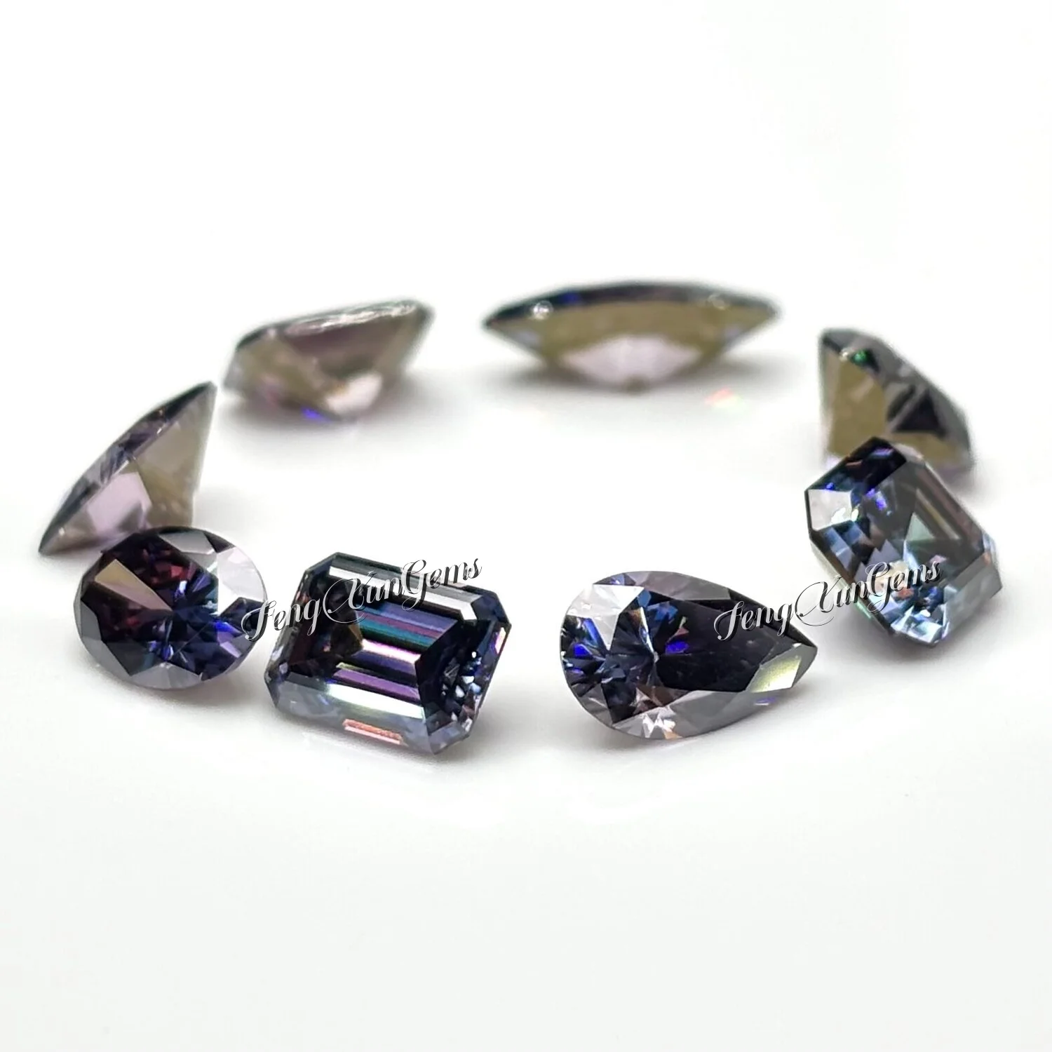 0.1-5ct Royal Purple Color Moissanites Loose Stone VVS1 Excellent Cut Original Moissanite Diamond Stones With Certificate
