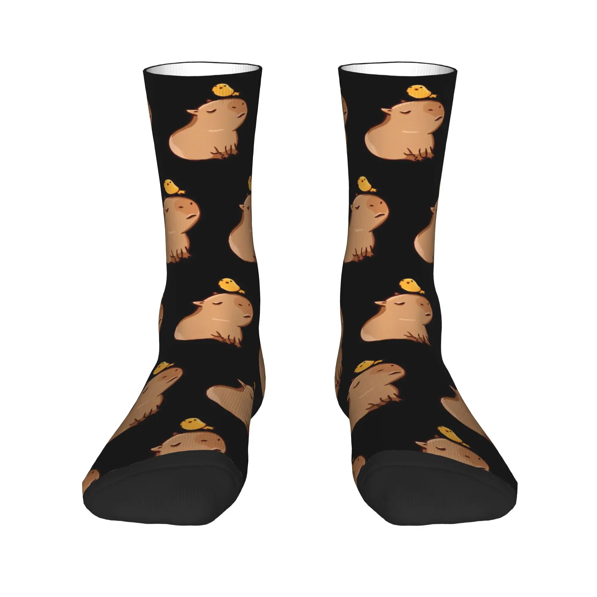 Capybara Meme Middle Socks for Women Men All Seasons Bird Soft Long Socks Sweat Absorbing