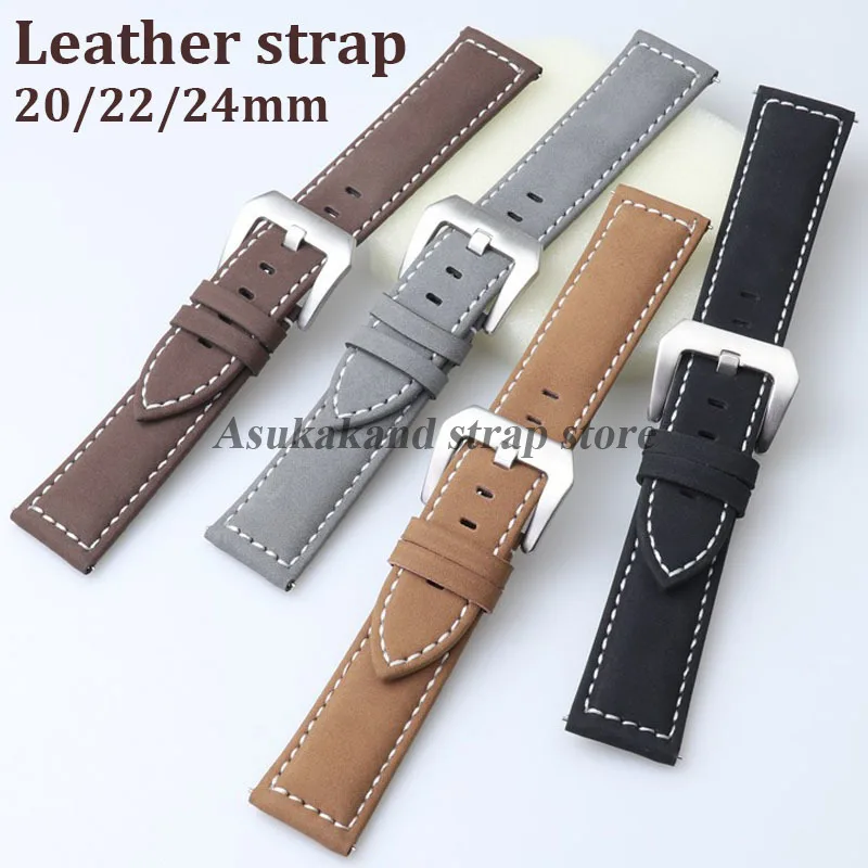 20 мм 22 мм 24 мм кожаный ремешок для часов в стиле ретро для Omega для Seiko для Panerai ремешок для часов мужской деловой ремешок для умных часов браслет