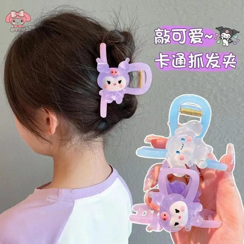 

Cute Cartoon Sanrios Hello Kittys Kuromi Hair Clips Sweet Girl's Heart Student Dressing Shark Cliphair Accessories Festival Gift