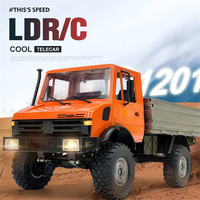 LDRC 1201 1/12 2.4G 4WD RC Car Unimog with Differential Lock Two Speed Metal Transmission Gearbox LED Light Vehicles Models Toys