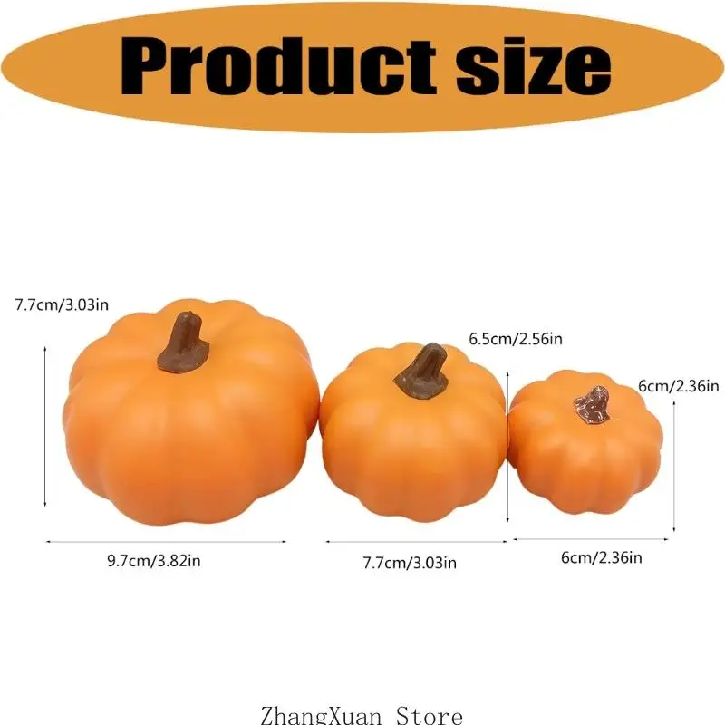 12Pcs Artificial Foam Pumpkin Mixed Size for Thanksgiving Halloween Decorations 3XUF