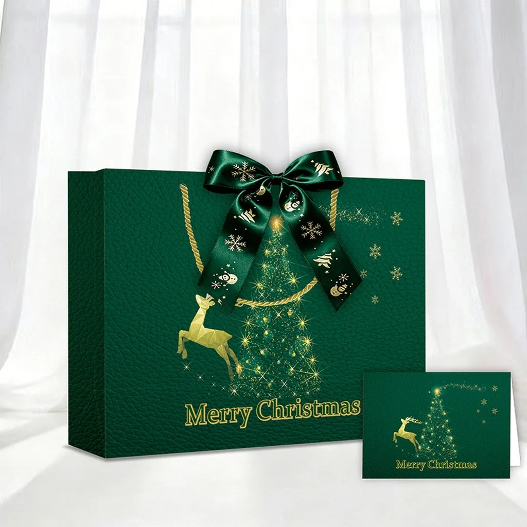 Greeting Card Gift Bag Multiple Colors Christmas Gift Bag Holiday Gift Bag Delicate For Christmas Parties Holiday Gifting
