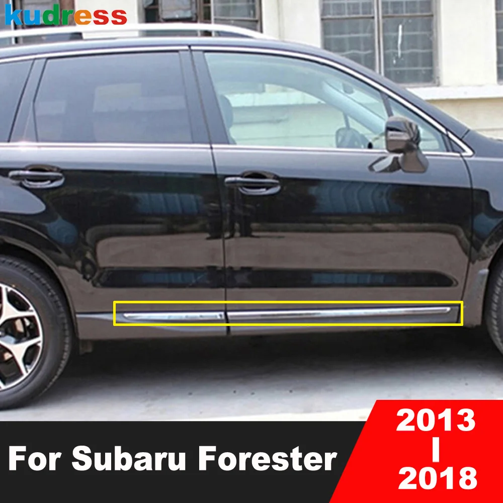 

Side Door Body Trim For Subaru Forester 2013 2014 2015 2016 2017 2018 Chrome Car Door Panel Streamer Protector Strip Accessories