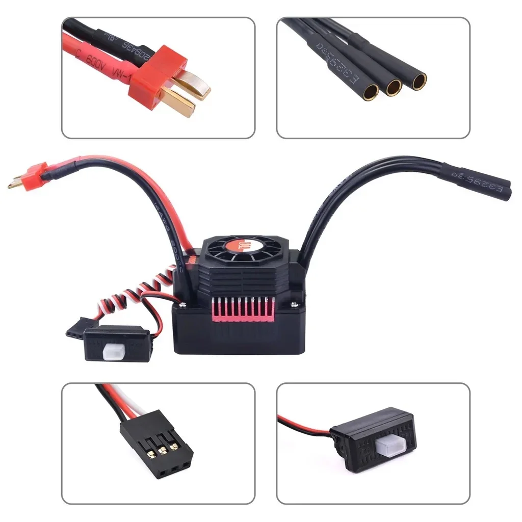 تجاوز هواية KK 3665 3670 3674 موتور 80A 120A ESC مقاوم للماء فرش كومبو ل 1/8 1/10 Wltoys MJX hglrc RC سيارة قارب RC أجزاء