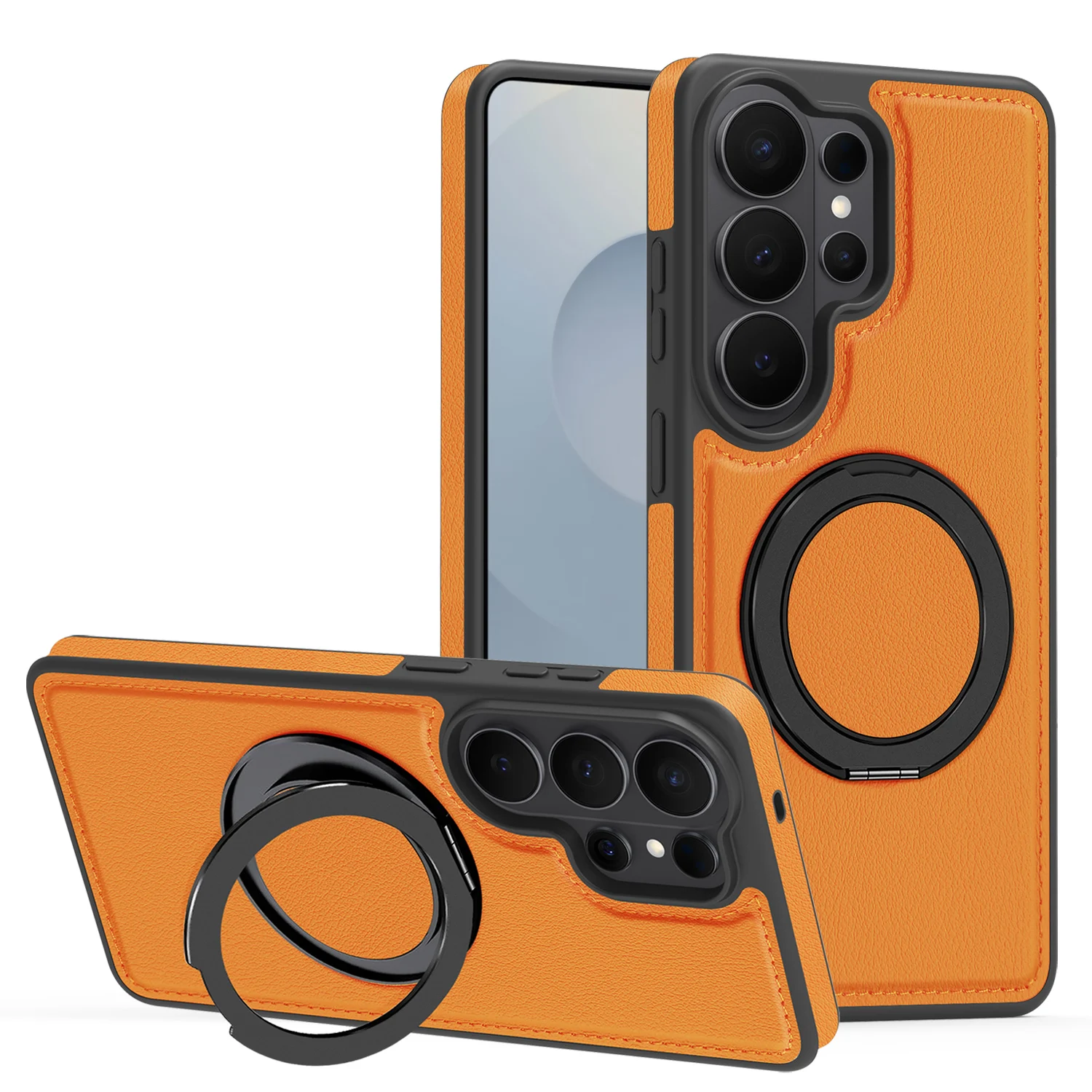 

Rotating Ring Magnetic Bracket Phone Case for Samsung Galaxy S26 Ultra S25 Edge S24 Plus S23 Fe Shock-absorbing Protective Shell