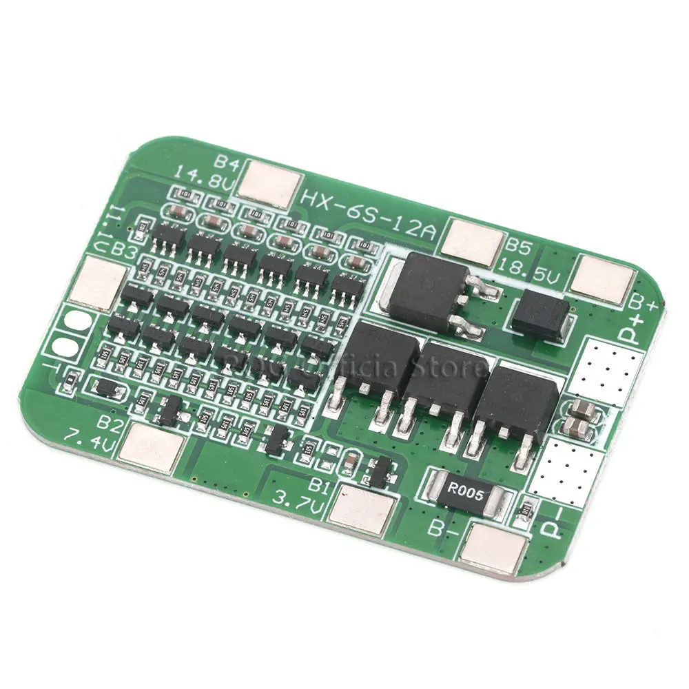 6 Strings 18650 Lithium Battery Protection Board 6S Lithium Battery Protection Board 25.2V 15A Current BMS Protection Board