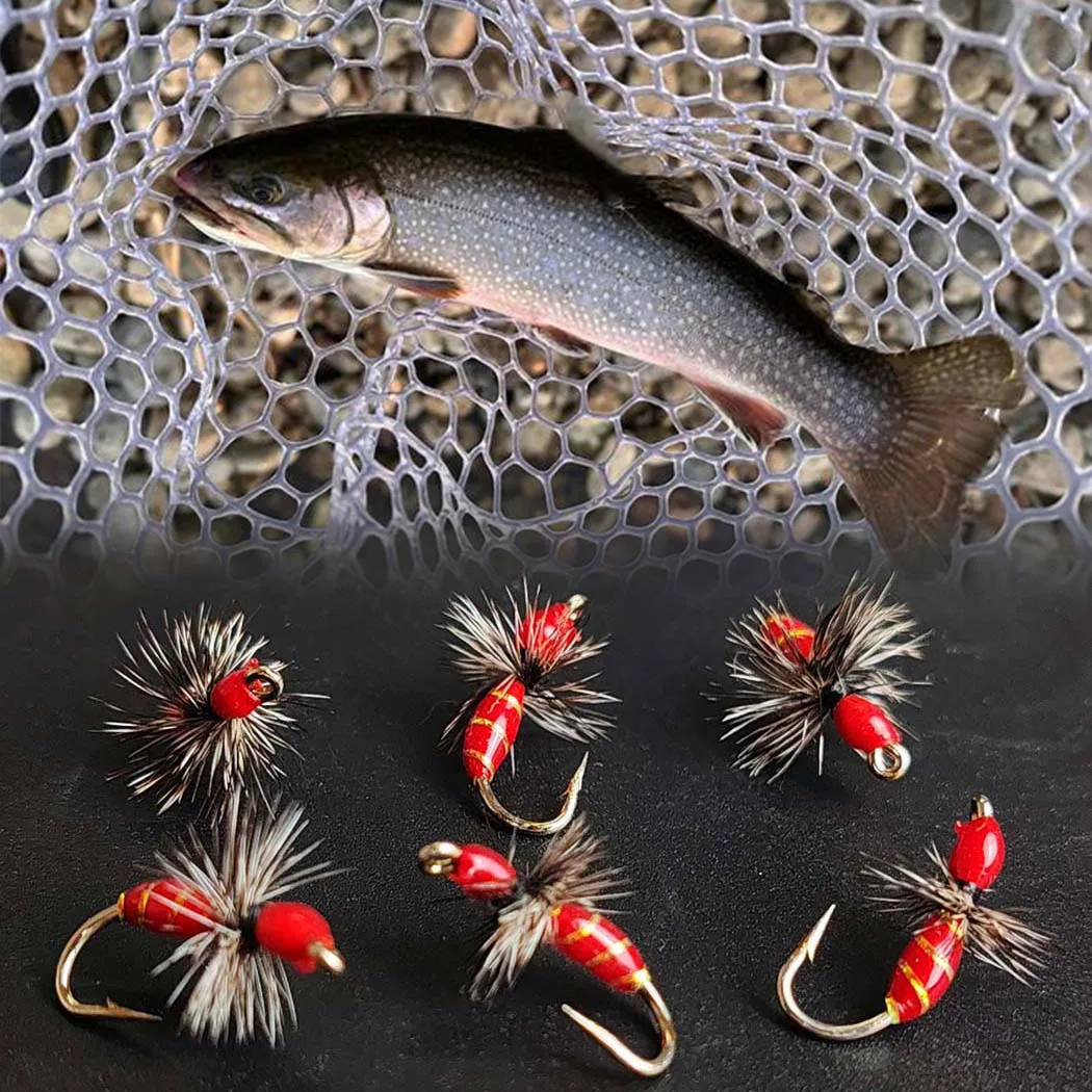 4–8 Stück # 10-Griffith-Feierforellenfliegen, Fliegenbarsch, Hecht, Lachs, Stahlkopf, Forellenangeln, Ameise, Trockenfliege – Detail 9