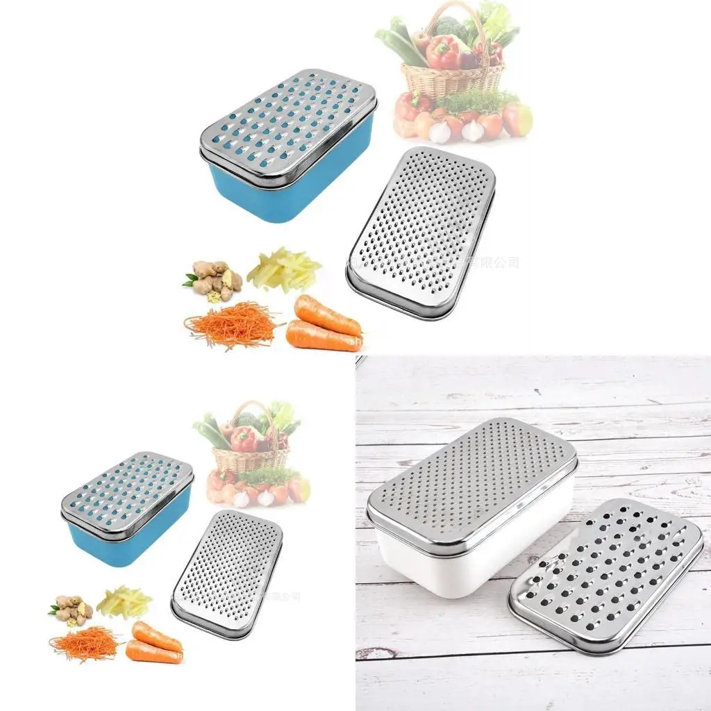 97QD جبن مع حاوية توفير الطعام 2 في 1 صندوق مستطيل من الفولاذ المقاوم للصدأ من الفواكه الفاكهة