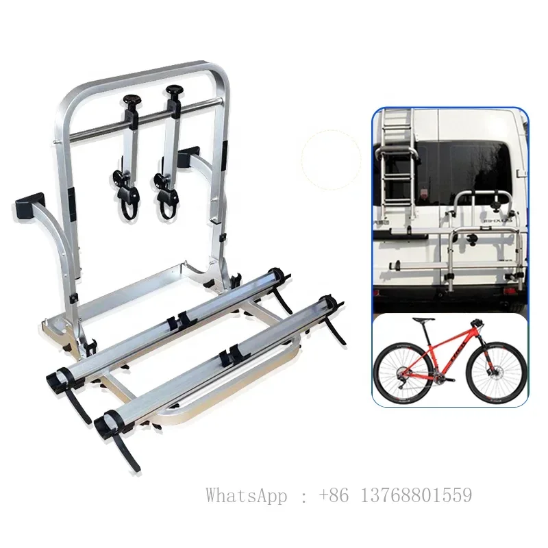 Camper Bumper Campervan Bike Racks With Folding Function Travel RV Bike Shelf Aluminum Alloy RV Bicycle Frame