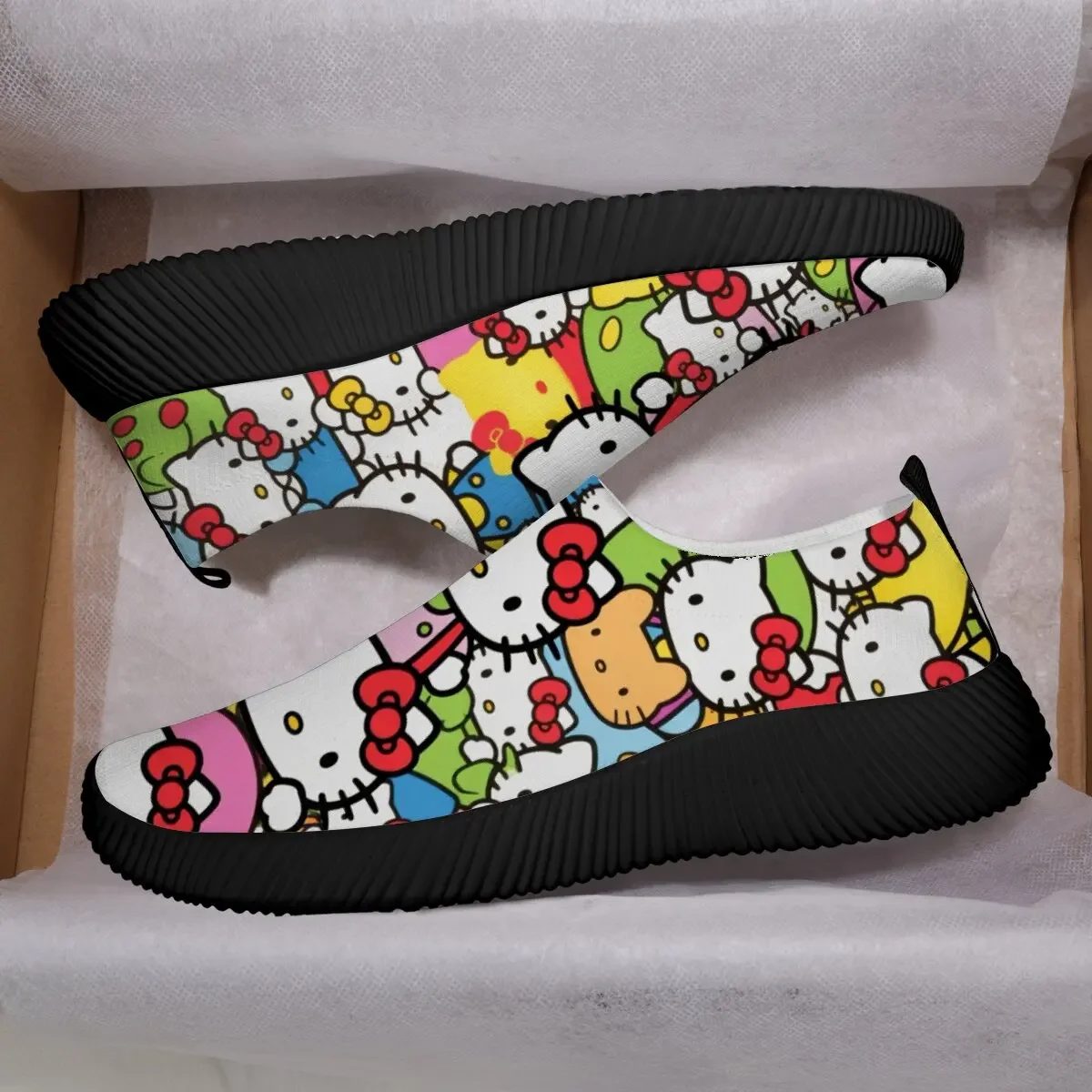 

Детская обувь Disney с мультяшным принтом «Hello Kitty» для девочек, повседневные кроссовки без шнуровки, женские кроссовки Zapatos Minnie Mouse Niña Sportschuhe Kinder