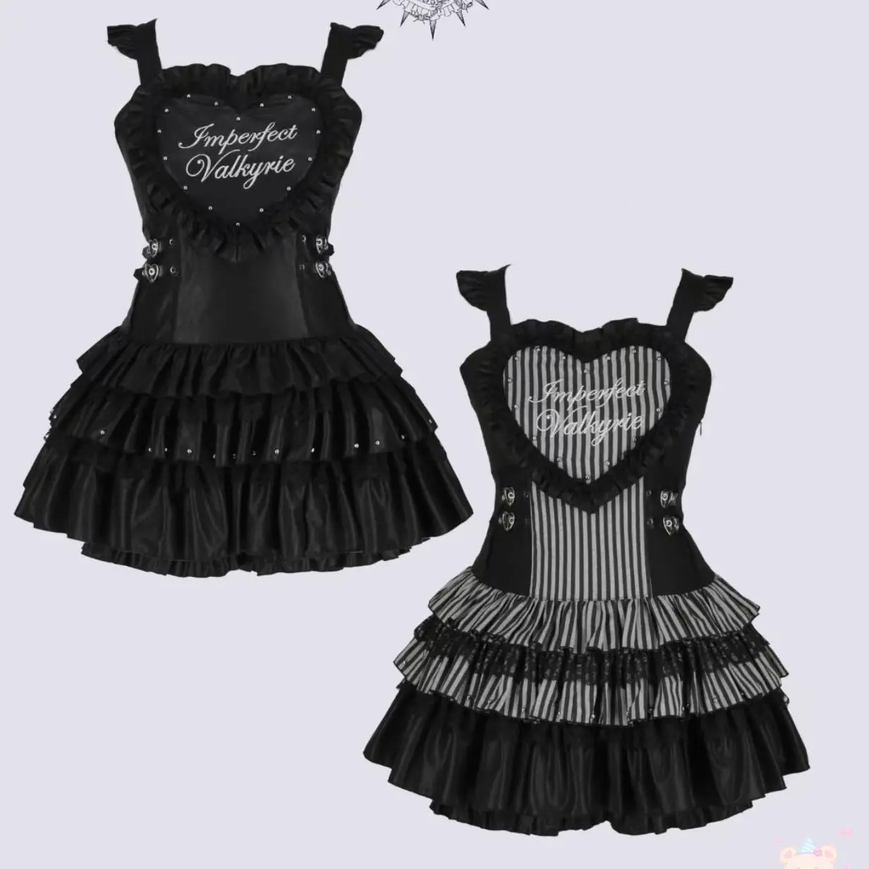 2 Piece Sets for Women Mass-produced Subculture Dark Style Women's Set Letter Printed Pleated Leather Dress with Shorts Sets