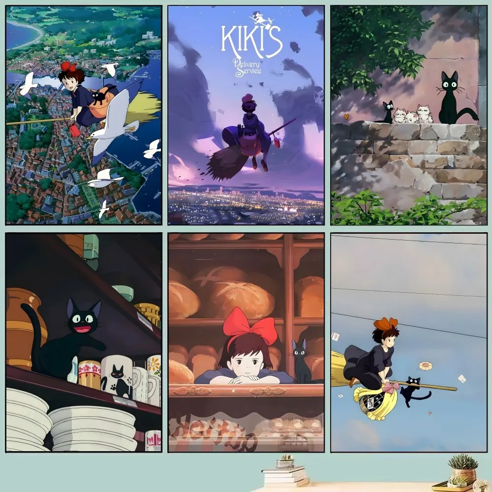 1 قطعة K-Kikis D-Delivery S-خدمة أنيمي فيلم أنيمي الملصقات لزجة HD جودة جدار الفن الرجعية الملصقات للمنزل Kawaii غرفة ديكور #1
