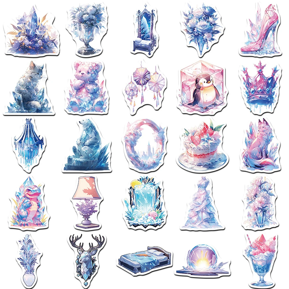 10/30/50pcs Cute Aesthetic Ice World Graffiti Stickers Cartoon INS Style Decals Laptop Notebook Phone Waterproof Sticker Kid Toy