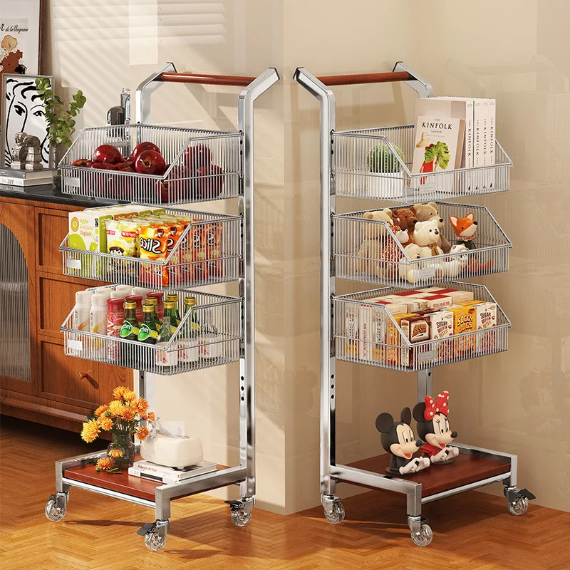 

Hxl snack cart storage rack floor-standing multi-layer storage rack movable narrow cabinet