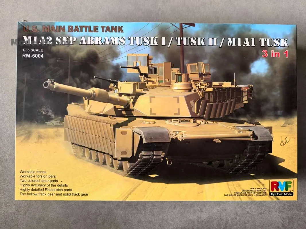 Rye Field Model RM-5004 1/35 US M1A2 SEP Abrams TUSK 3-in-1 Tank Model Kit