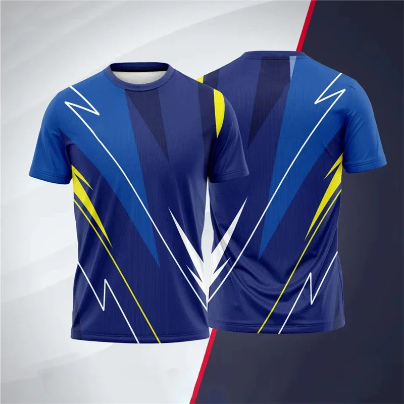 Einfache Sport-Tennisuniformen Sommermode Schnelltrocknend 3D-Druck Übergröße Kurzarm-T-Shirt Lässiger Rundhalsausschnitt Atmungsaktive Unisex-T-Shirts – Detail 9
