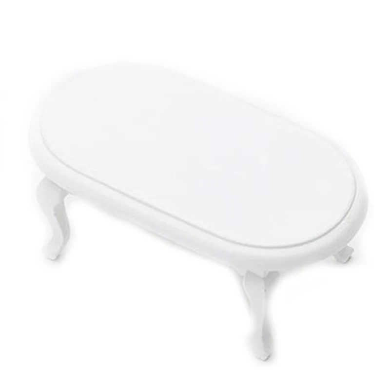 1개 인형집 미니어처 나무 티테이블 모델 미니 시뮬레이션 화이트 티 테이블 인형집 장식 가구 장난감 액세서리-장난감