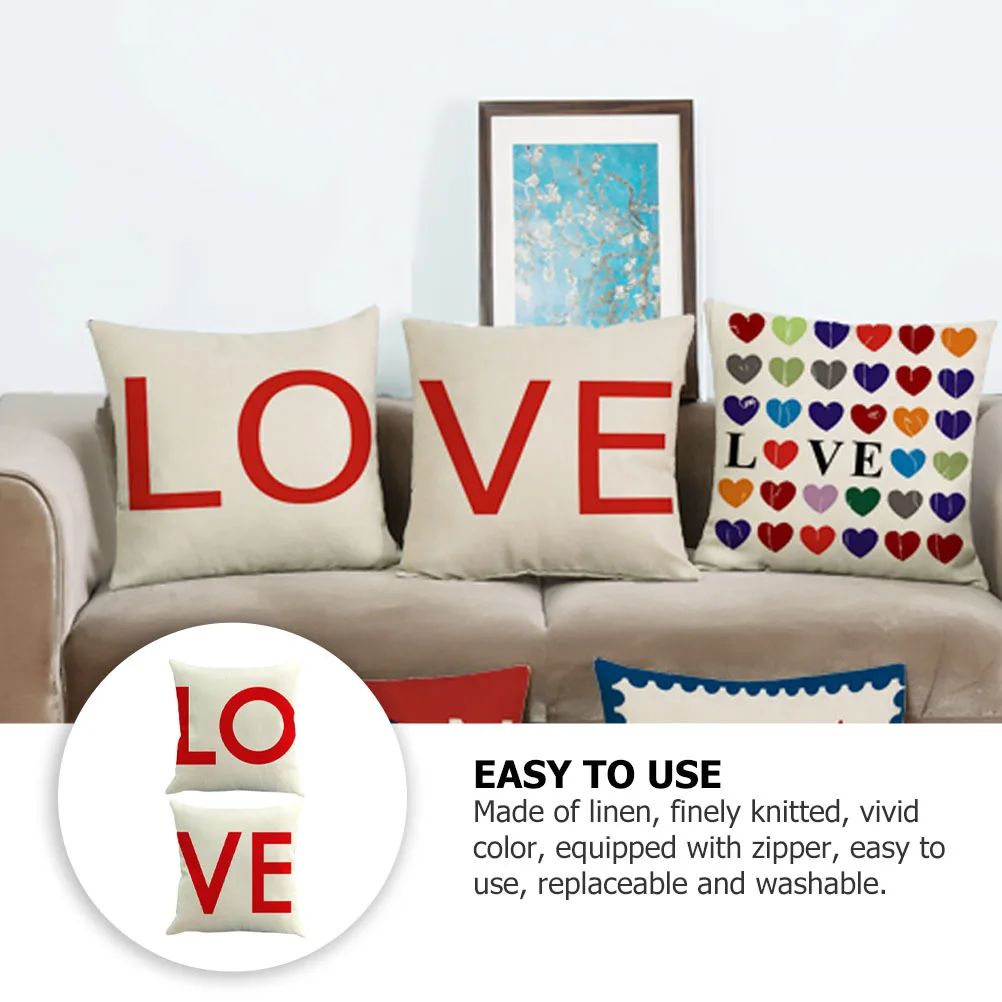

2pcs Couple Combination Linen Sofa Back Cushion For Bed Couch Car Home Decor Throw Pillow Household Linen Pillow