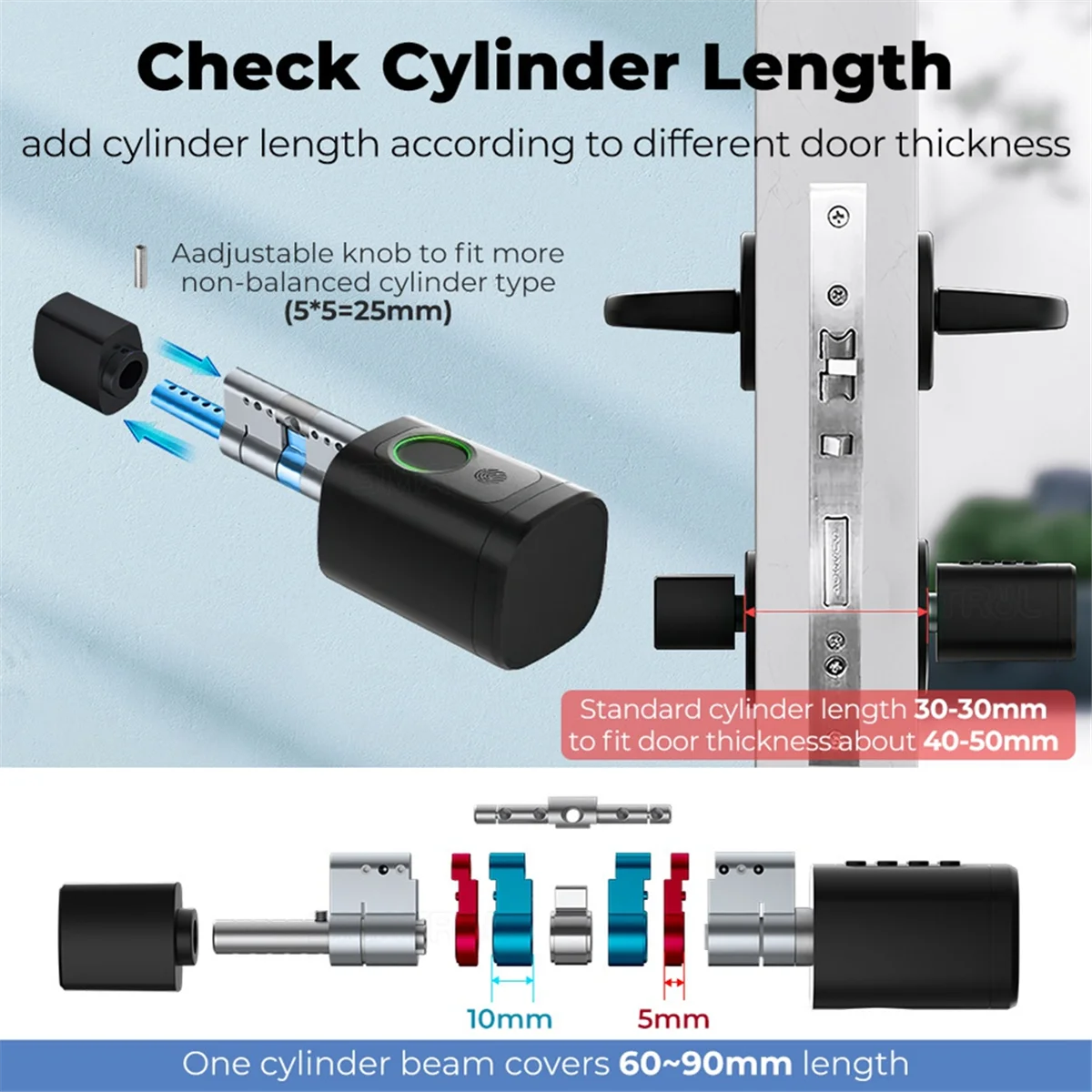 N37R_Door Locks Bluetooth Fingerprint Lock Cord Code Swipe Door Lock