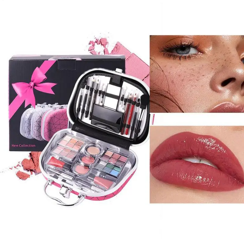 Beauty Makeup Set Women's Full Makeup Kit with Case Portable Design Cosmetic Set Face Makeup Blush Lip Glaze Combination Set