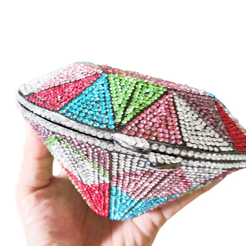 Diamond-encrusted Dinner Bag Diamond-shaped Banquet Clutch Bag Full Of Diamond Chain Evening Handbag Evening Bags Bolsa Feminina