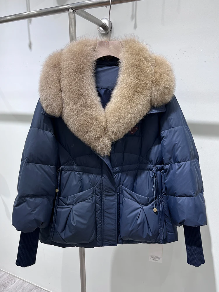 2025年新作 レディース 冬用 グースダウンコート 本物のフォックスファー襟付きジャケット 天然フォックスファー使用 レディースパーカー