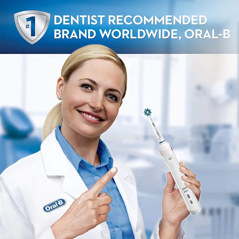 Oral B Elektryczna szczoteczka do zębów Pro 4000 3D Action Codzienne czyszczenie zębów Czujnik видимого ciśnienia 4 tryby Pielęgnacja dziąseł Wodoodporny Akumulator